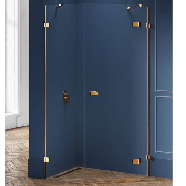 New Trendy Avexa kabina pięciokątna 1000x800x2000 mm gold brushed