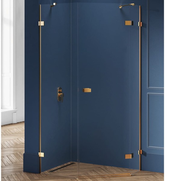 New Trendy Avexa kabina 5-kątna asymetryczna 1000x800x2000 mm gold brushed