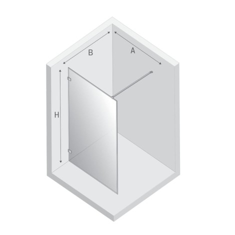 New Trendy Avexa kabina walk-in 1200x2000 mm gunmetal brushed