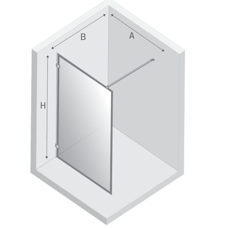 New Trendy Avexa kabina walk-in 1000 2000 mm white