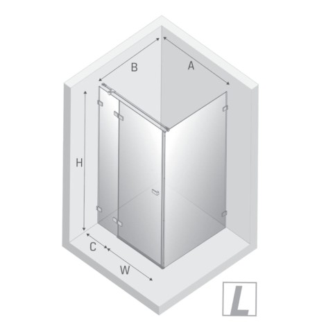 New Trendy Avexa XR kabina prostokątna 1000x800x2000 mm gold shine
