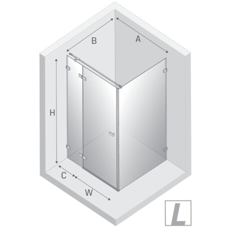 New Trendy Avexa kabina prostokątna 1000x900x2000 mm gunmetal brushed