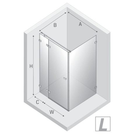 New Trendy Avexa kabina prostokątna 1200x800x2000 mm copper brushed