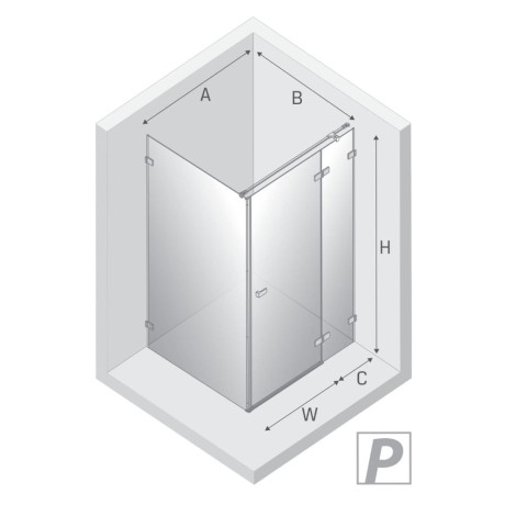 New Trendy Avexa kabina prostokątna 1200x1000x2000 mm gunmetal brushed