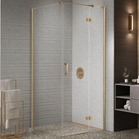 New Trendy Nesta kabina prostokątna 1000x800x2000 mm  gold brushed