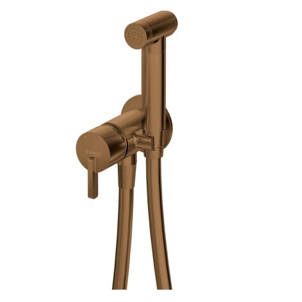 Deante Silia bateria bidetowa podtynkowa ze słuchawką brąz szczotkowany