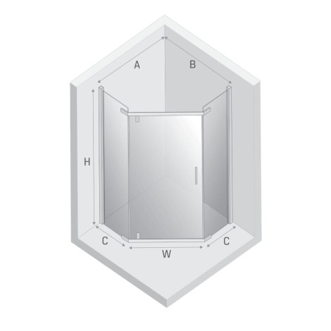 New Trendy New Komfort kabina pięciokątna U 800x800x1950 mm black
