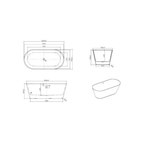 Wanna wolnostojąca  Lavita Mijas 1600X790X590