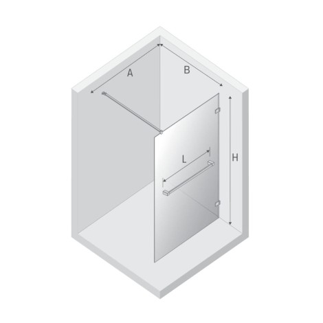 New Trendy Avexa kabina walk-in 1200x2000 mm gold brushed