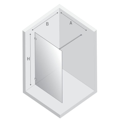 New Trendy Avexa kabina walk-in U 1100x2000 mm gold brushed