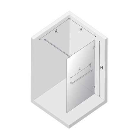 New Trendy Avexa kabina walk-in 900x2000 mm gunmetal brushed