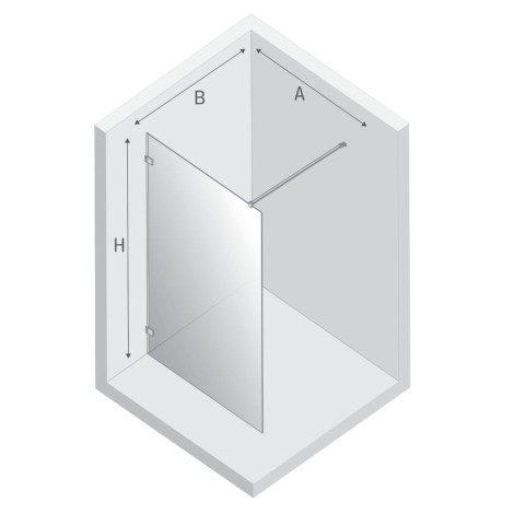 New Trendy Avexa XR kabina walk-in U1200x2000 mm gold shine