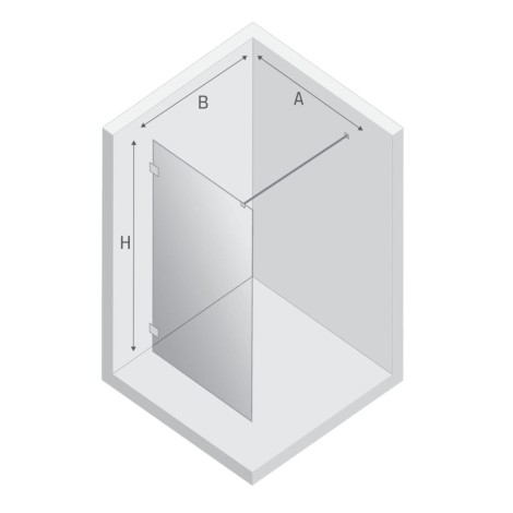New Trendy Eventa kabina walk-in U 900x2000 mm copper shine