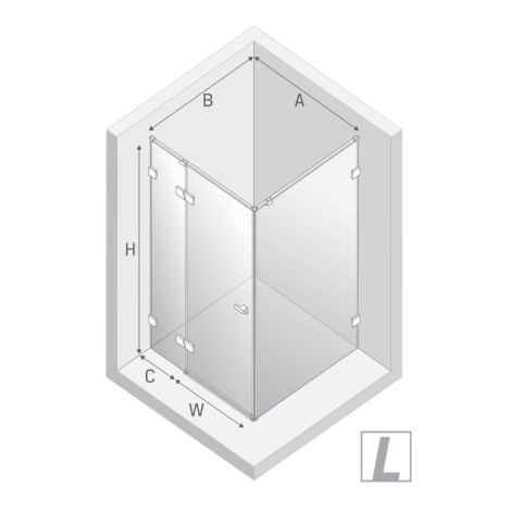 New Trendy Eventa kabina prostokątna 900x800x2000 mm black chrome