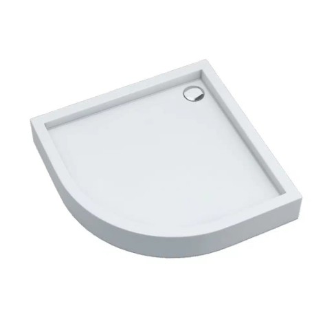 Schedpol Medium white stone brodzik półokrągły 90x90cm