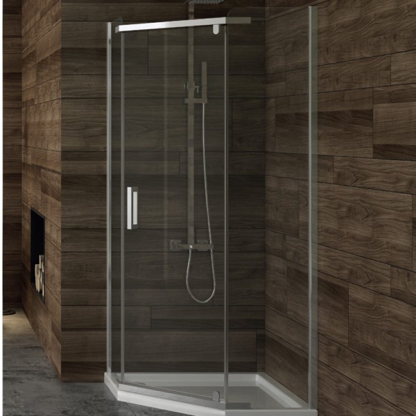 New Trendy New Komfort kabina pięciokątna U 1000x800x1950 mm chrom