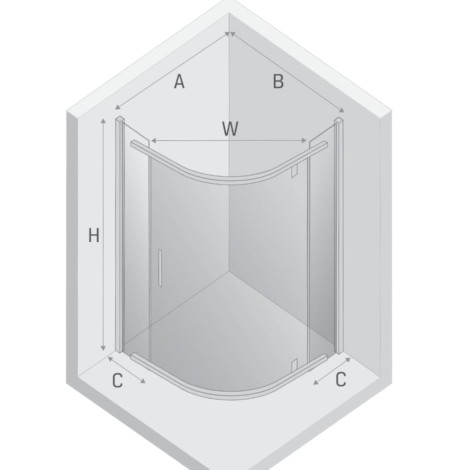 New Trendy New Komfort kabina półokrągła 800x800x1950 mm chrom