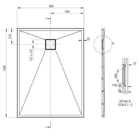 Brodzik Deante Correo granitowy prostokątny beż 140x80 cm