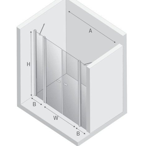 New Trendy New Soleo drzwi wnękowe U 1400x1950 mm chrom