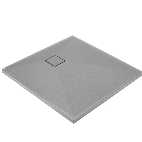 Brodzik Deante Correo granitowy kwadratowy szary metalik  90x90cm