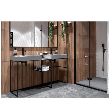 Brodzik Deante Correo granitowy prostokątny szary metalik  140x90cm