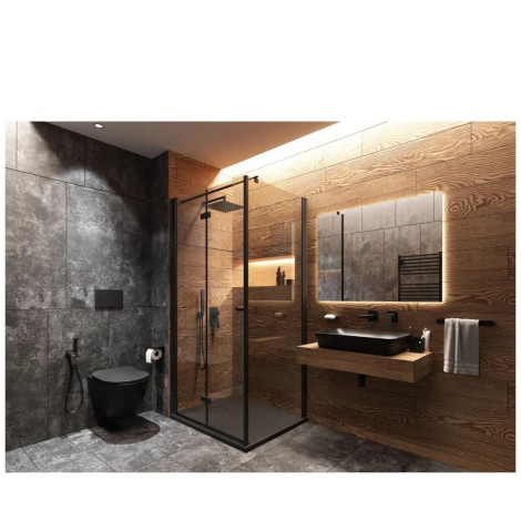 Brodzik Deante Correo granitowy kwadratowy antracyt/titanium  90x90cm