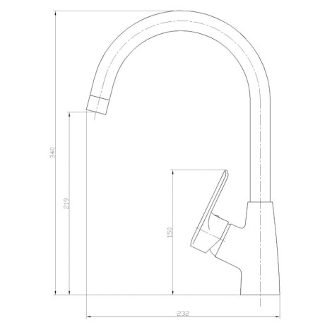 Invena Corso bateria zlewozmywakowa czarny-rysunek tech