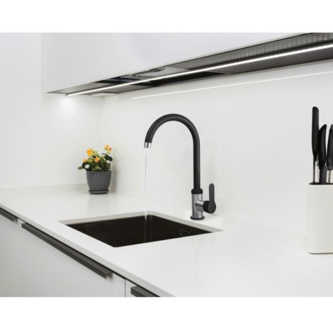 Invena Iron bateria zlewozmywakowa czarny inox