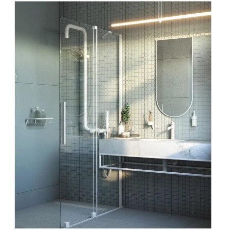 Deante Silia lustro wiszące w ramie bianco 50x100 cm