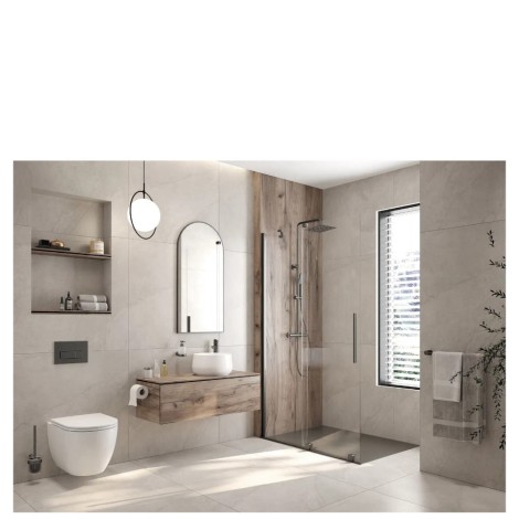 Deante Silia lustro wiszące w ramie titanium 50x100 cm