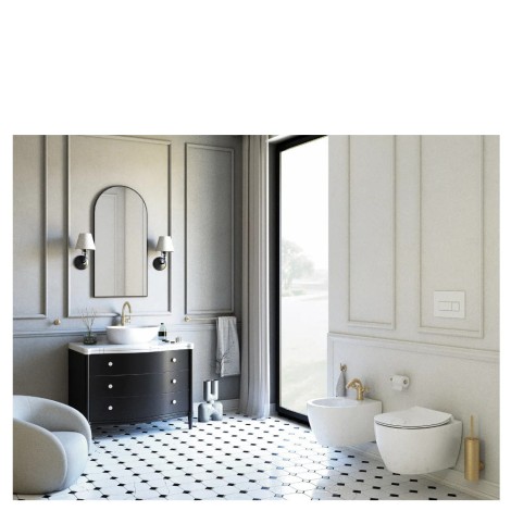 Deante Temisto szczotka wc wisząca mosiądz