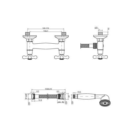 Invena Roma bateria natryskowa chrom-rys tech