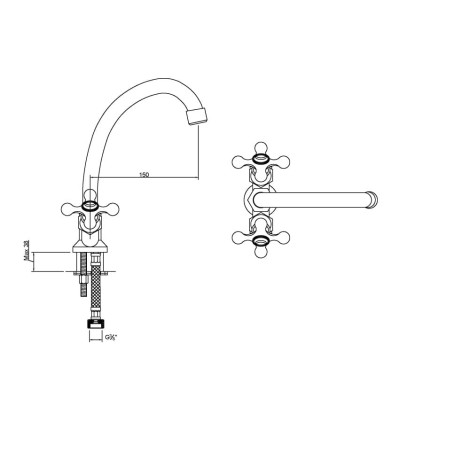 Invena Roma bateria umywalkowa chrom-rys tech