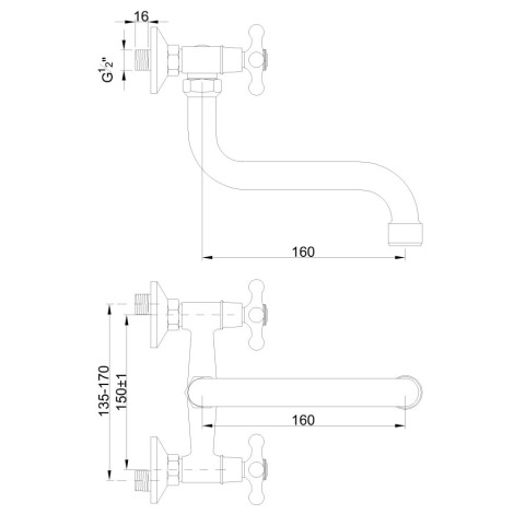 Invena Roma bateria wannowo-zlewozmywakowa-rys tech