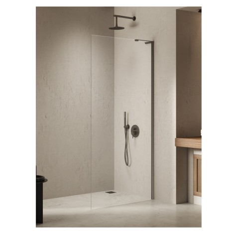 New Trendy Nesta kabina walk-in wspornik kątowy gunmetal brushed 110x200 cm
