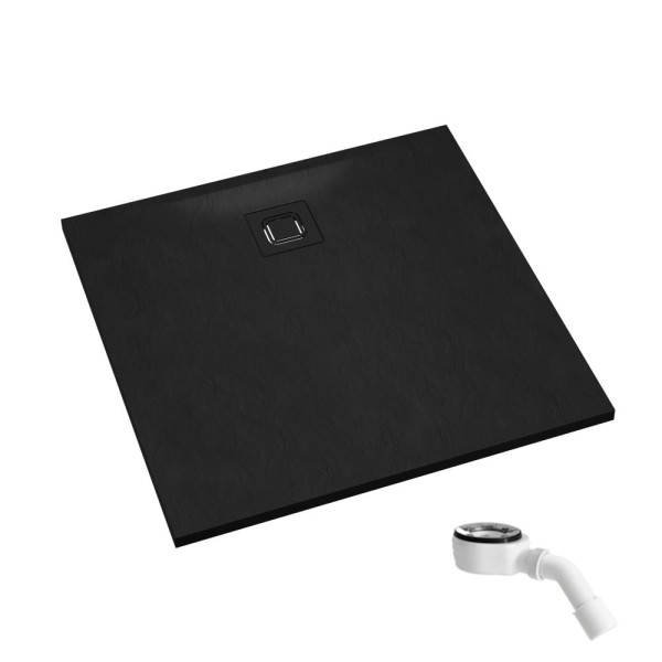 Schedpol Majestic black stone brodzik kwadratowy 80x80cm