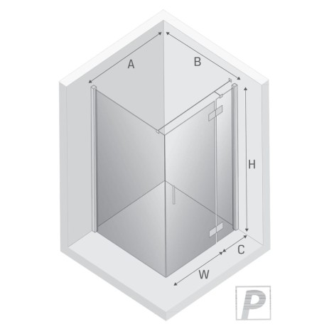 New Trendy Nesta kabina prostokątna 1000x800x2000 mm gunmetal brushed
