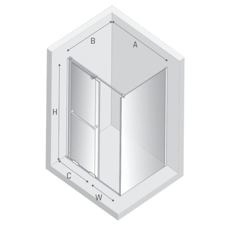 New Trendy Smart kabina prostokątna U 1200x900x2000 mm gunmetal brushed