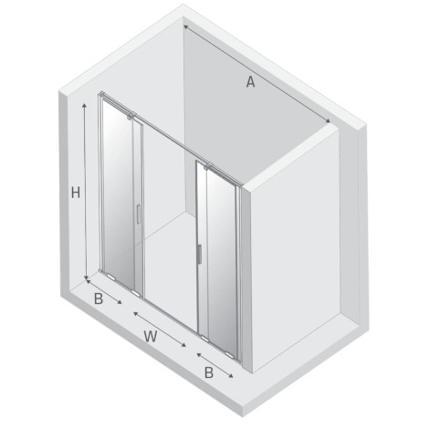 New Trendy Smart drzwi wnękowe U 1800x2000 mm gunmetal brushed