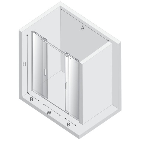 New Trendy Softi drzwi wnękowe 1600x2000 mm chrom