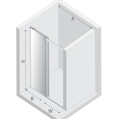New Trendy Softi drzwi wnękowe U 1800x2000 mm chrom