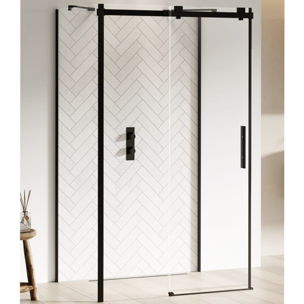New Trendy Softi kabina prostokątna przyścienna U 1200x900x2000 mm black