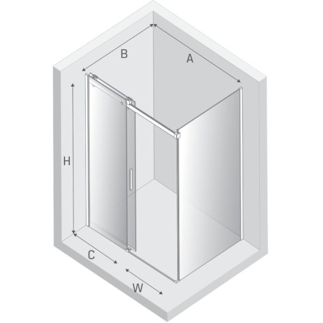 New Trendy Softi kabina prostokątna 1100x800x2000 mm black