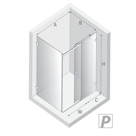 New Trendy Softi kabina prostokątna 1000x800x2000 mm black