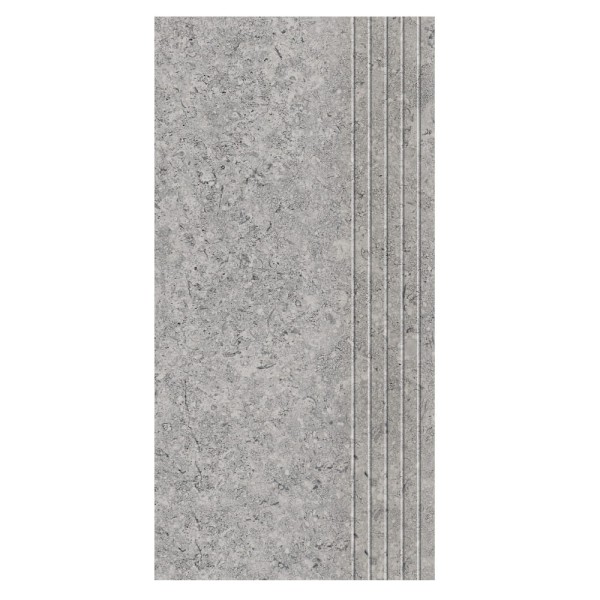 Tubadzin Zimba light grey stopnica 59,8x29,6x0,8cm