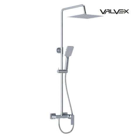 Valvex Ars deszczownia kwadratowa z baterią natryskową chrom