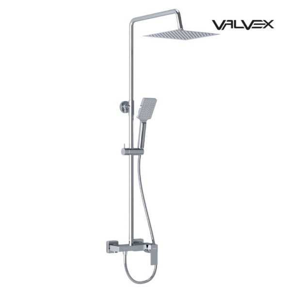 Valvex Ars deszczownia kwadratowa z baterią natryskową chrom