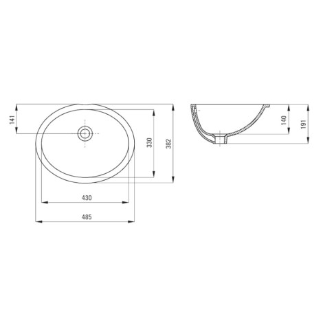 Deante umywalka Alpinia biała podwieszana 43x33 cm