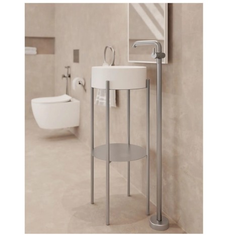 Deante konsola łazienkowa stojąca Silia 36cm stal szczotkowana