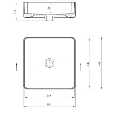 Deante umywalka Square kwadratowa nablatowa 40.5 cm